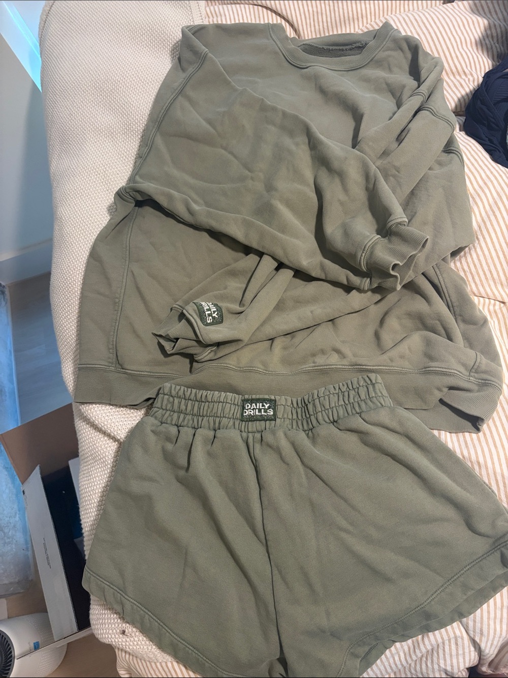 Daily Drills Olive Green Kids Sweatshirt and Shorts Set WESTERN ADDITION